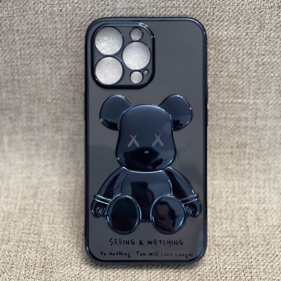 Electroplate Blue Violent Bear in Dark Background iPhone Case - Picture 6 of 14